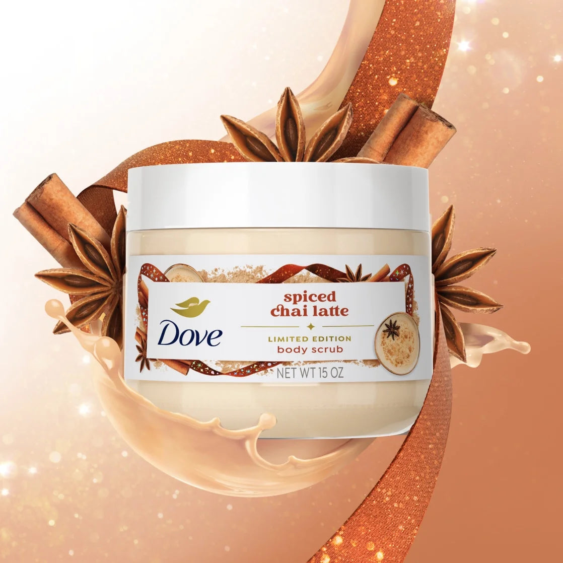 Dove Limited Edition Holiday Treats Body Scrub Spiced Chai Latte, 15 oz