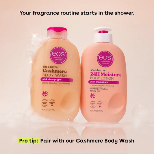 eos Shea Better Body Lotion for Dry Skin, Pink Champagne, 16 fl oz