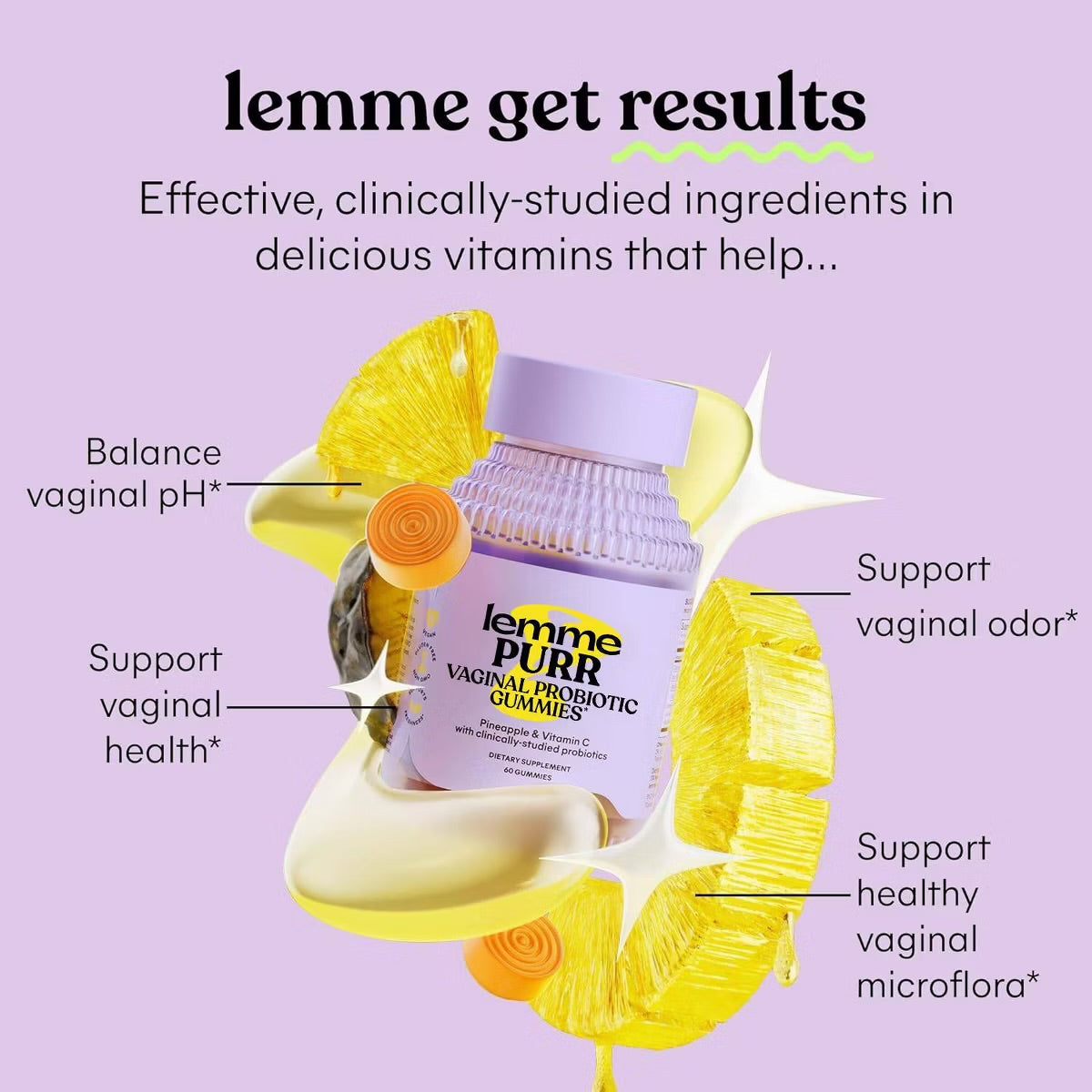 Lemme Purr Vaginal Probiotic Vegan Gummies - 60ct (PRE-ORDER )