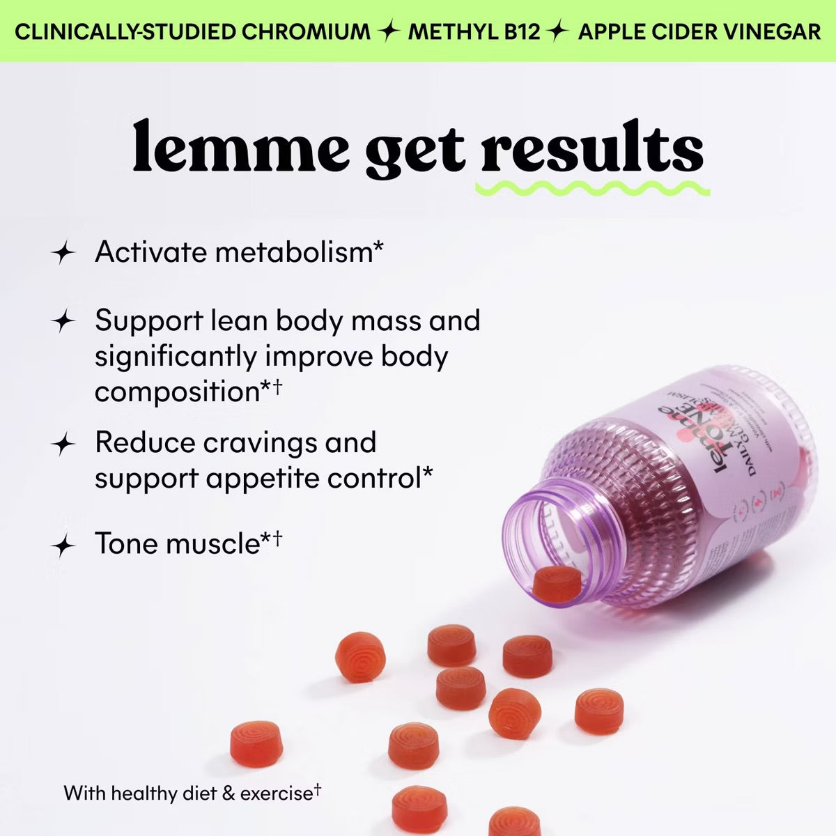 Lemme Tone Metabolism Lean Body Mass Gummies - 60ct (PRE-ORDER )