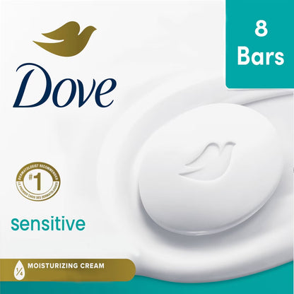 Dove Beauty Bar Women's Bath Soap Sensitive, 3.75 oz 8 Bars