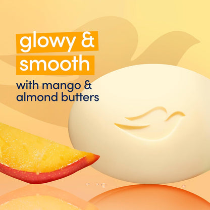 Dove Beauty Bar Women's Bath Soap Glowing Mango & Almond Butters, 3.75 oz 8 Bars