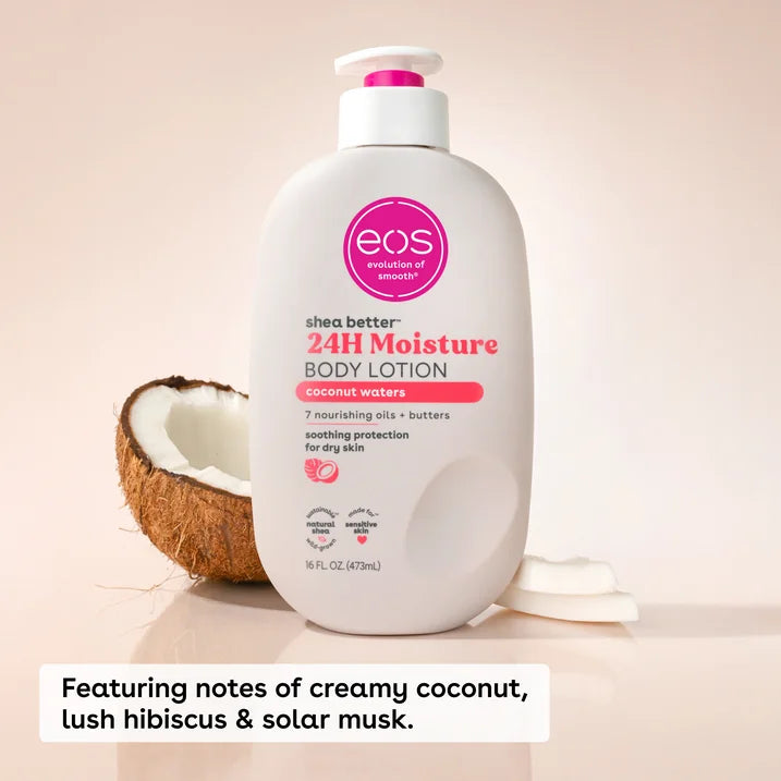 eos Shea Better Body Lotion - Coconut Waters, Made for Dryness, 16 fl oz.
