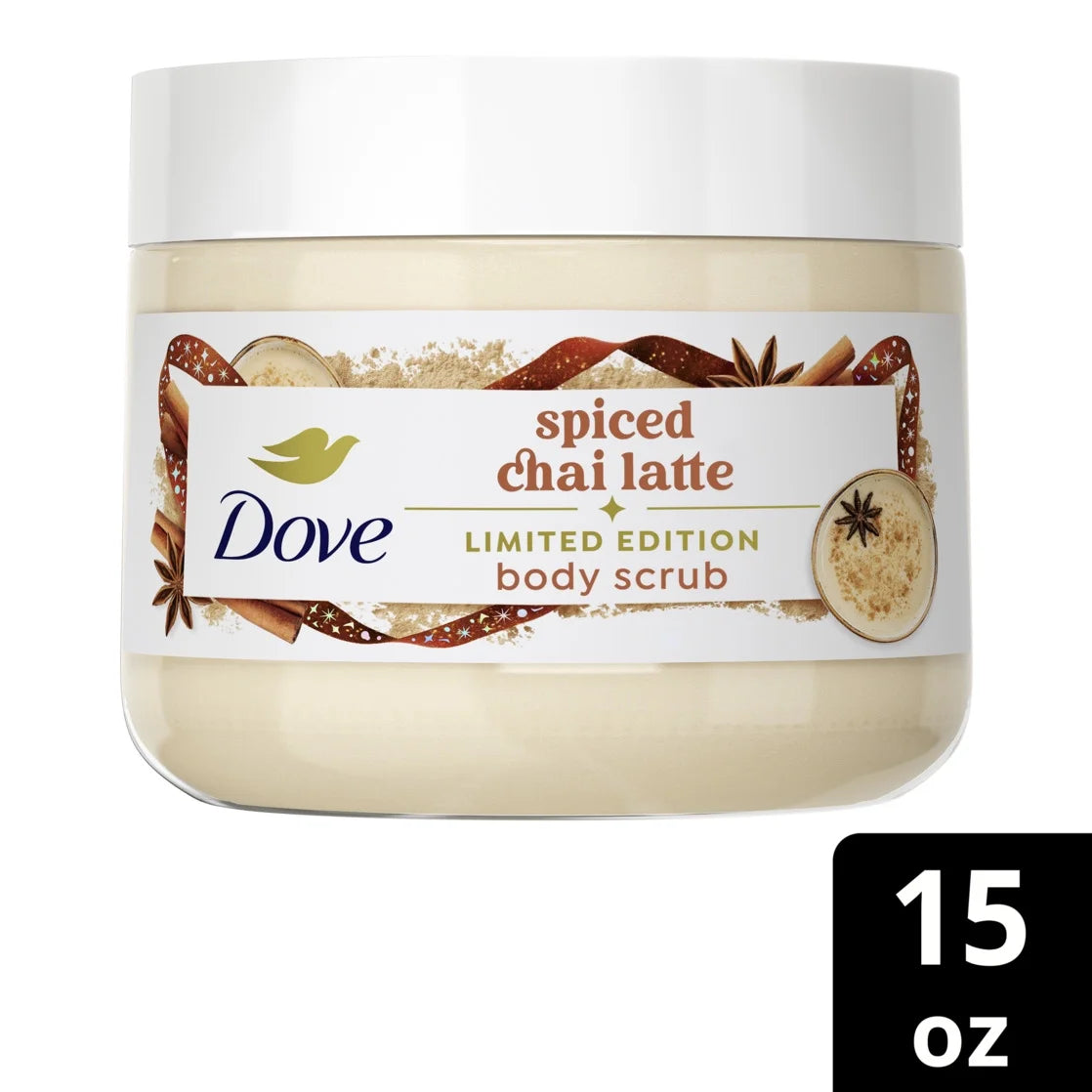 Dove Limited Edition Holiday Treats Body Scrub Spiced Chai Latte, 15 oz