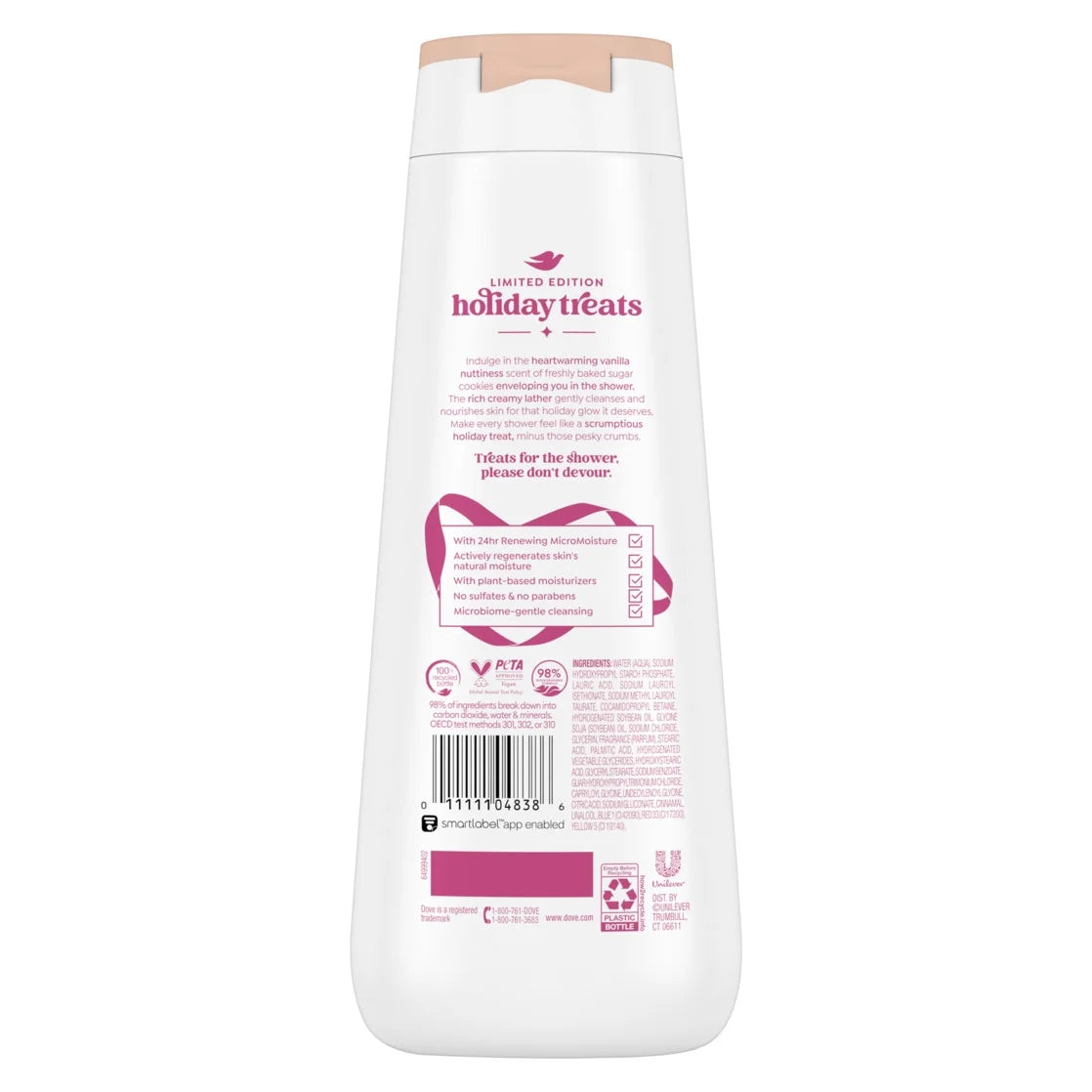 Dove Limited Edition Holiday Treats Body Wash Sugar Cookie Sprinkle 20 oz