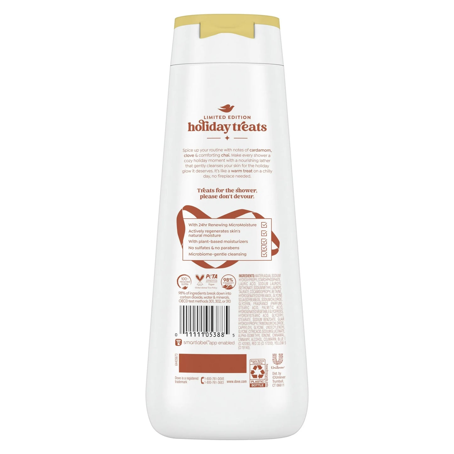 Dove Spiced Chai Latte Liquid Body Wash for Deep Nourishment Holiday Treats Limited Edition, 20 oz