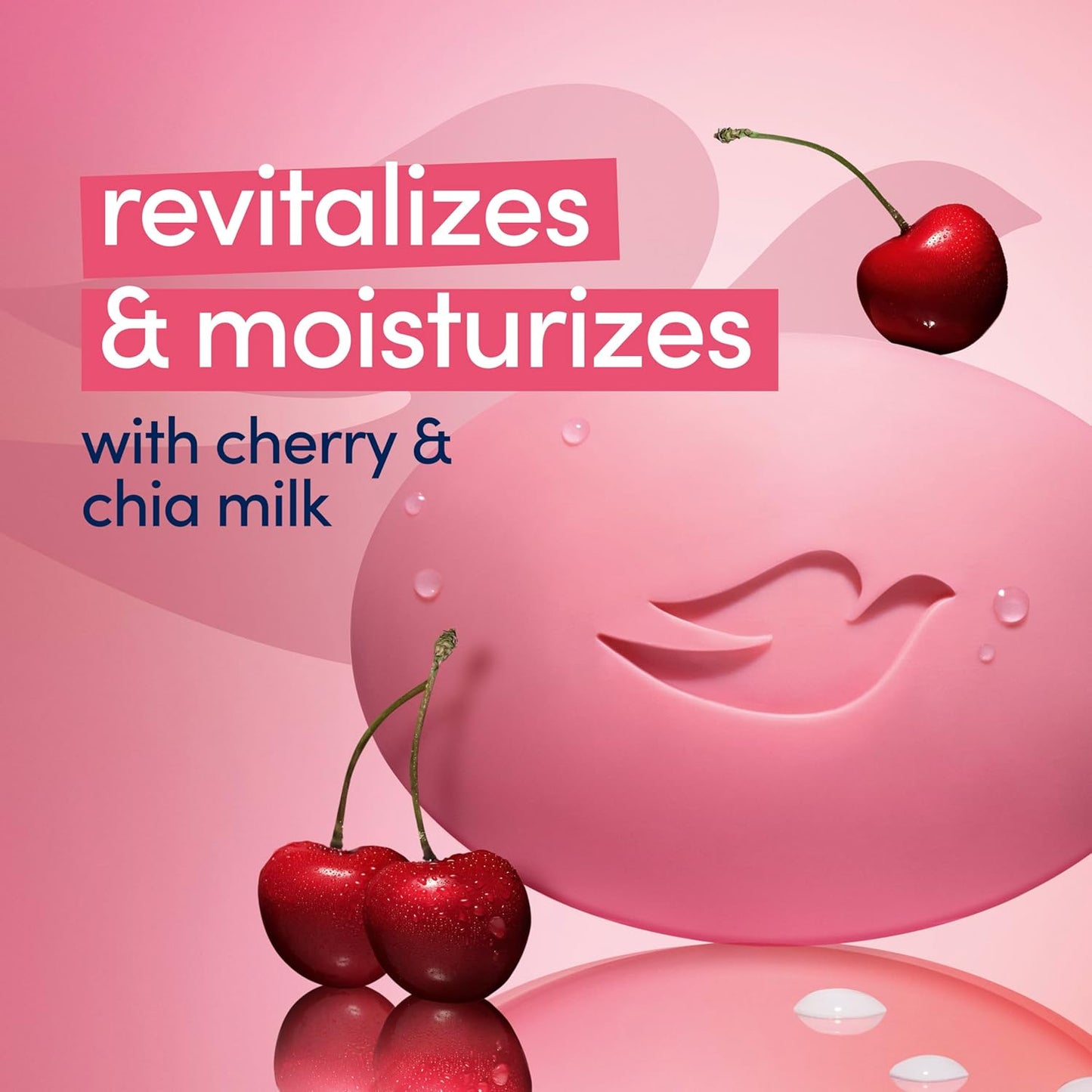 Dove Beauty Bar Women's Bath Soap Revitalizante Cherry & Chia Milk, 3.17 oz 4 Bars