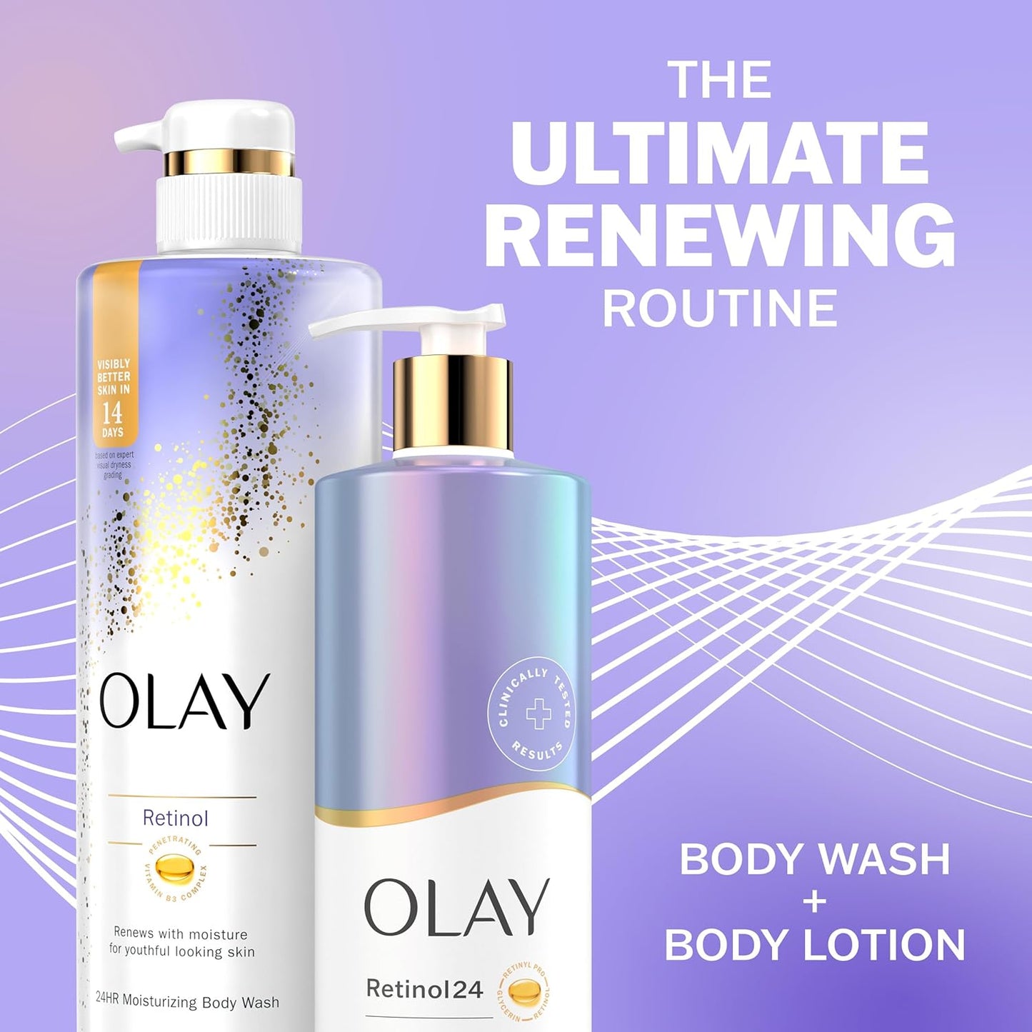 Olay Smoothing Hand & Body Lotion with Retinol & Vitamin B3 Complex, for All Skin Types, 17 fl oz