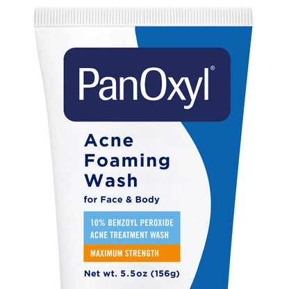 PanOxyl 10% Benzoyl Peroxide Acne Foaming Wash, 5.5 Oz