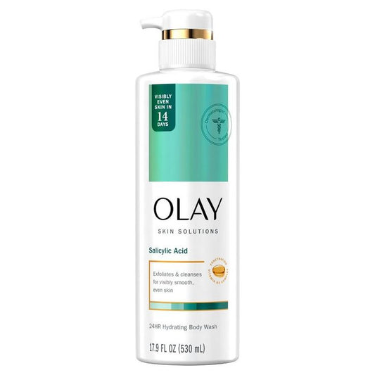 Olay Skin Solutions Hydrating Body Wash for Women with Salicylic Acid, 17.9 fl oz