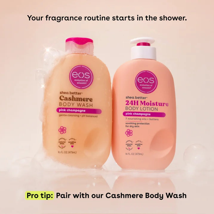 eos Shea Better Body Lotion for Dry Skin, Pink Champagne, 16 fl oz