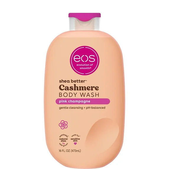 eos Shea Better Cashmere Body Wash, Pink Champagne, Creamy Gel Formula, 16 oz