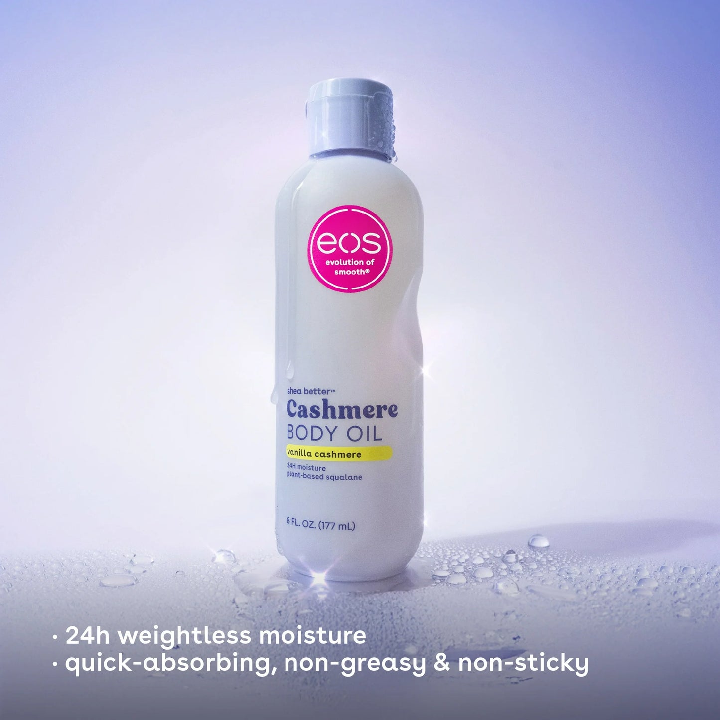 eos Shea Better Vanilla Cashmere Body Oil, Skin Nourishing Lightweight Silky Finish, 6 fl oz
