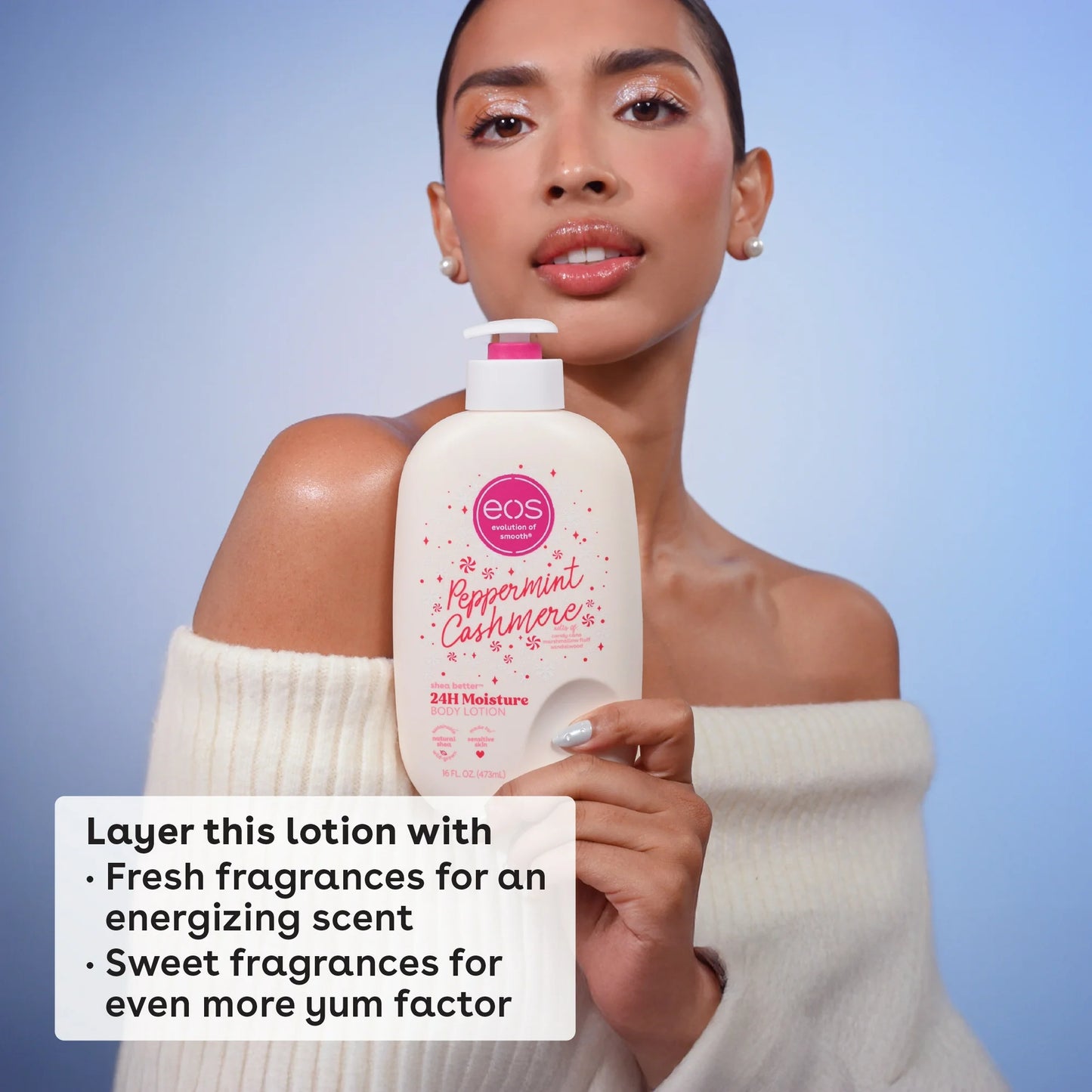 eos Shea Better 24H Moisture Body Lotion, Peppermint Cashmere, 16 fl oz