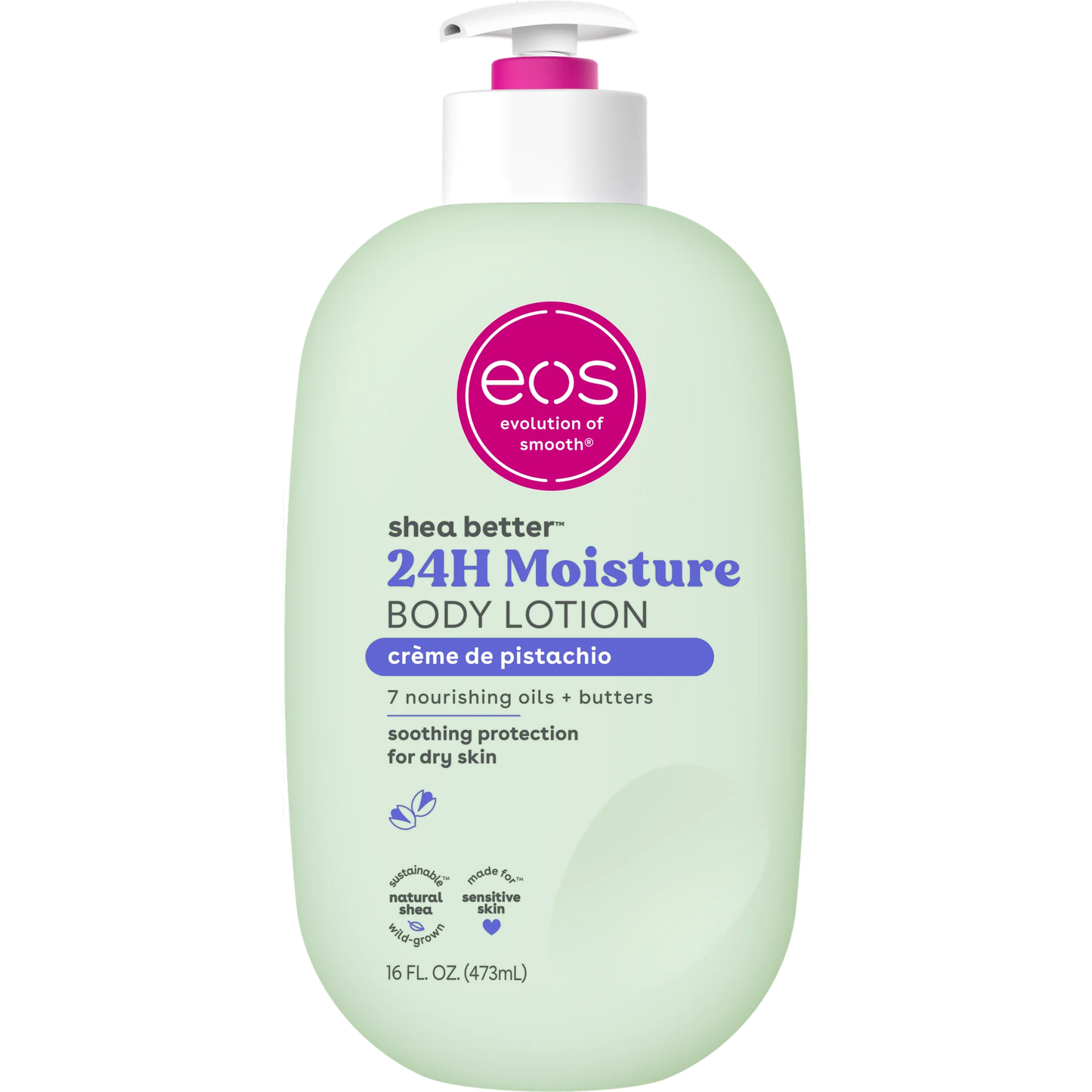 eos Shea Better Body Lotion- Crème de Pistachio, Soothes Dry Skin, 16 fl oz